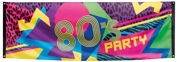 Klassischer 80er Jahre Party Banner 2,2m x 74cm