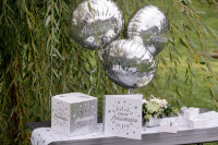 Silber Anniversaire Étoile Gästebuch 24cm