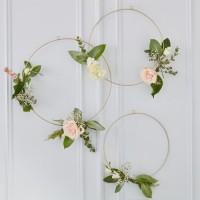 3 Golden Wedding Deko Ringe
