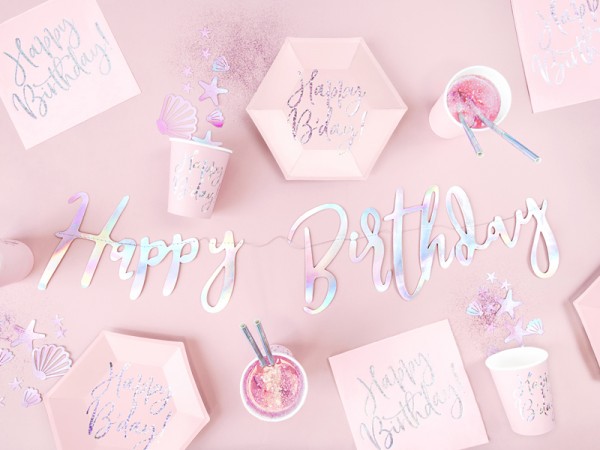 6 Pink Birthday Pappteller 20cm 3