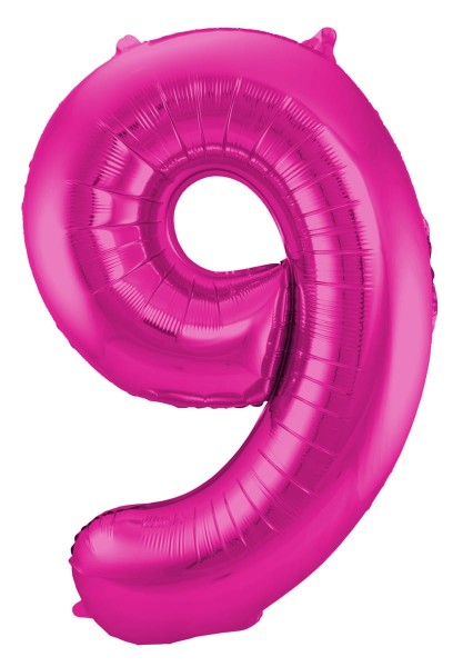 XXL Zahlenballon 9 Magenta 86cm