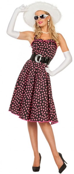 Polka Dots Kleid Rosa Schwarz Kostüm Für Damen