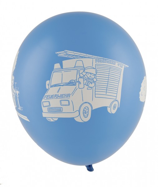 5er Set Feuerwehr Alarm Ballons