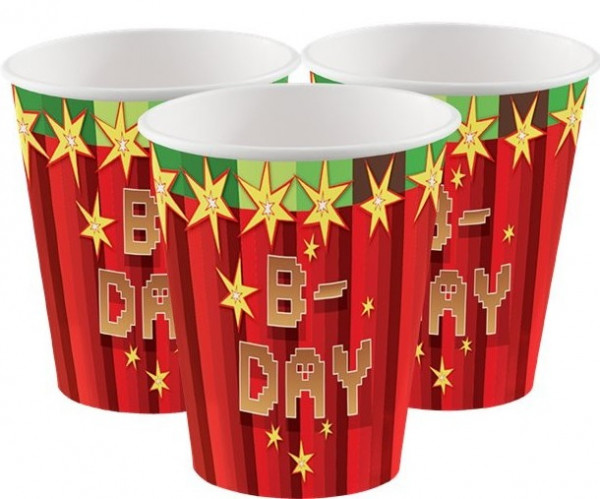 8 TNT Pixel Party Pappbecher 250ml