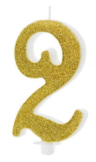 Glossy Birthday Zahl 2 Tortenkerze 10cm