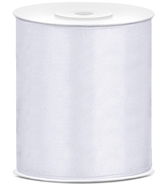 25m Satin Geschenkband weiß 10cm