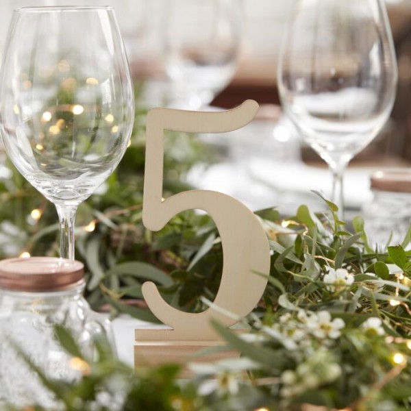 Märchenhochzeit Holz Tischnummern 1-12 2
