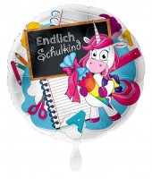 Vorschau: Einhorn Folienballon Endlich Schulkind 43cm
