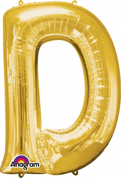 Buchstaben Folienballon D gold 83cm