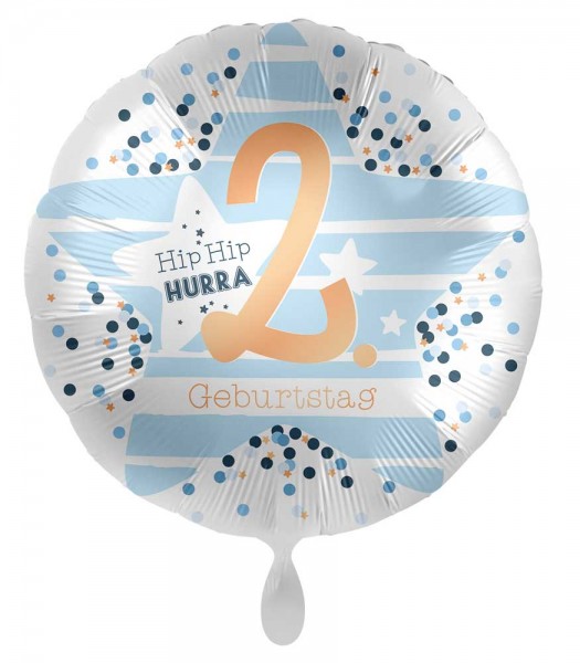 2. Geburtstag Folienballon Happy Star 45cm