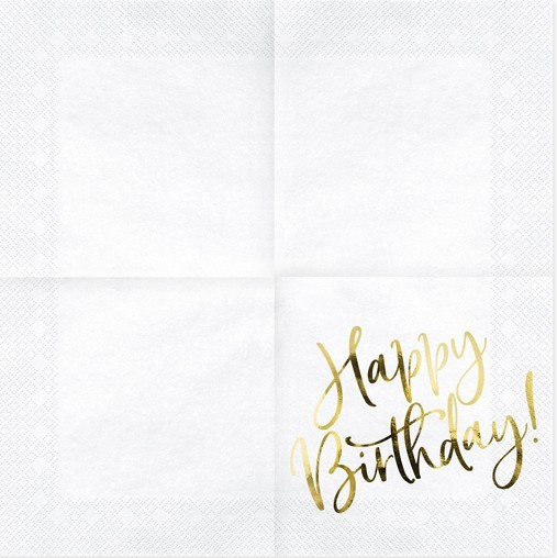 20 Happy Birthday Servietten 33cm 4