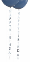 Vorschau: 5 Silber Happy Birthday Ballonanhänger