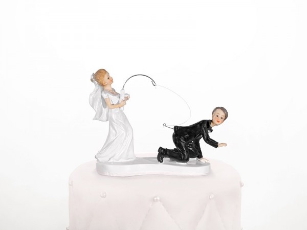 Braut Angelt Bräutigam Tortenfigur 13cm 3