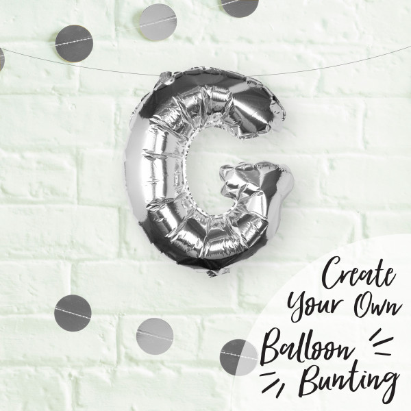 Silberner G Buchstaben Folienballon 40cm