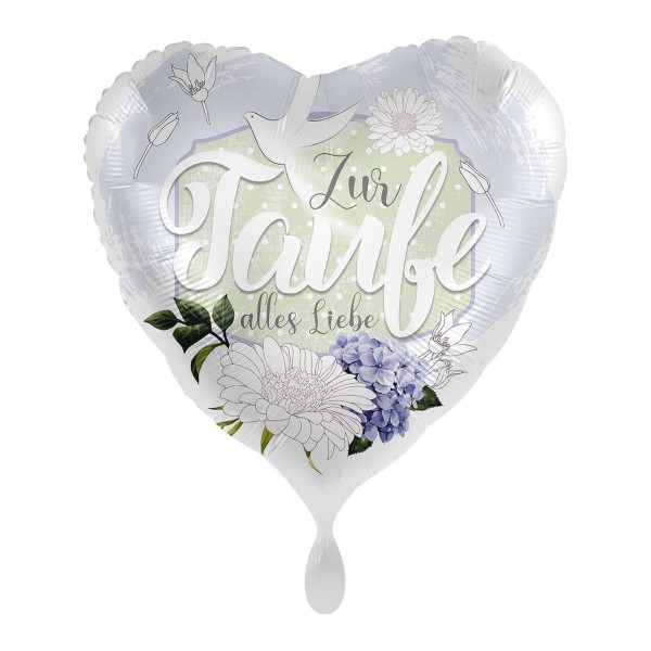 Zur Taufe Herz Folienballon 43cm