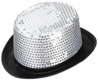 Silberner Zylinder Mit Pailletten
