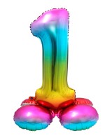Regenbogen Zahl 1 Ballon 72cm