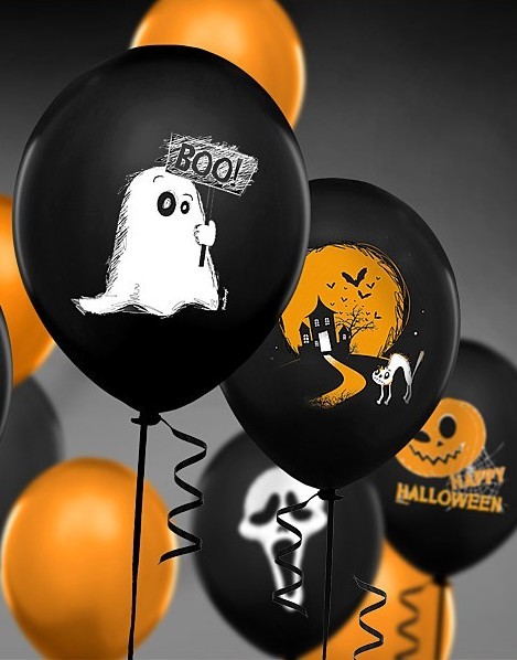 50 Halloween Luftballons Gruselmotive 30cm