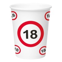 8 Verkehrsschild 18 Pappbecher 350ml