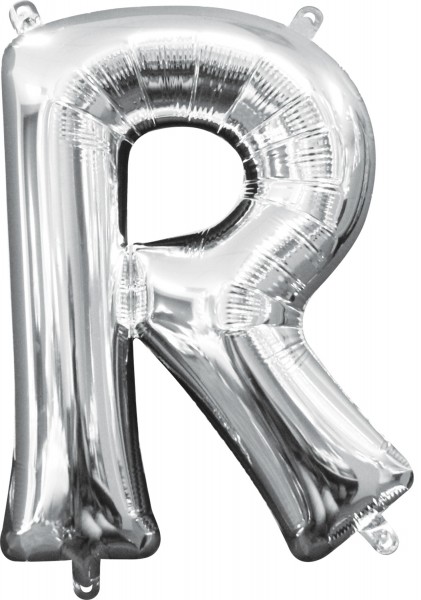 Mini Folienballon Buchstabe R silber 35cm