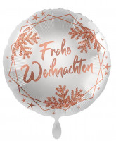 Frohe Weihnachten Folienballon rosegold 71cm