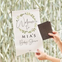 DIY Botanical Babyparty Welcome Schild