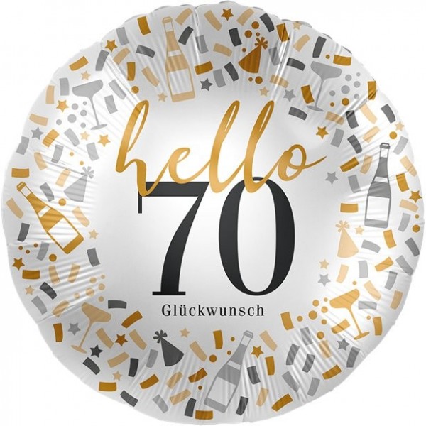 Hello 70 Glückwunsch Folienballon 46cm