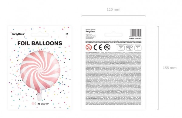Candy Party Folienballon hellrosa 45cm 2