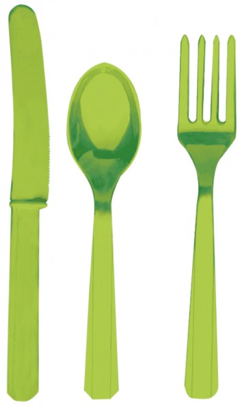 24-tlg. Party Buffet Besteck Set Kiwi Grün