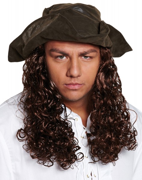 Piratenhut Mit Braunen Locken