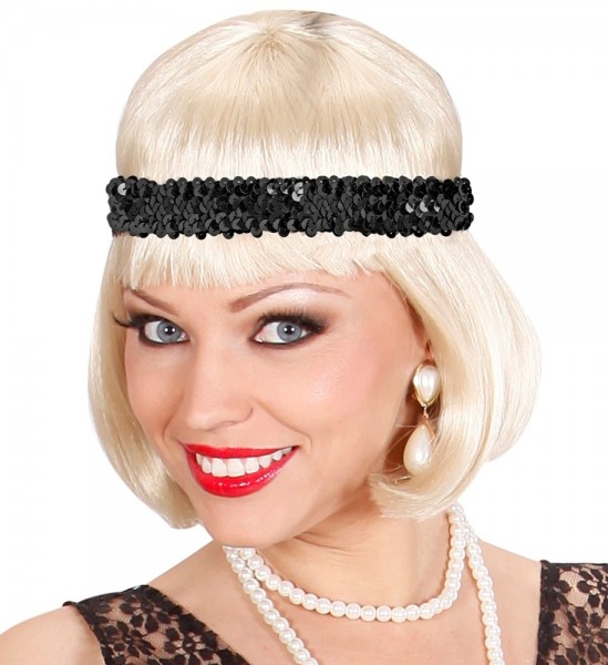 Schwarzes 20s Stirnband Joy