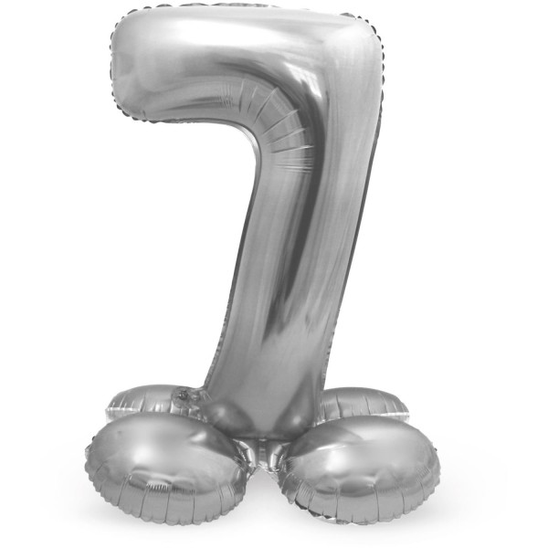 Zahl 7 Ballon silber 72cm