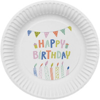 8 Eco Birthday Pappteller 23cm