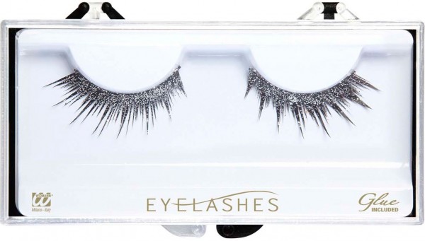 Spitze Schwarze Glitzer Wimpern