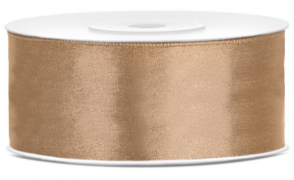 25m Satin Geschenkband hellgold 25mm breit