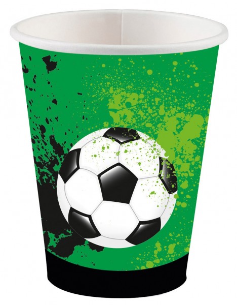 8 Fußball Game Time Pappbecher 250ml
