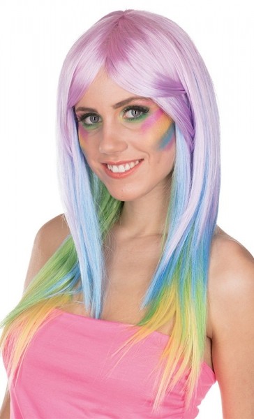 Pastell Regenbogen Einhorn Damenperücke