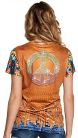Vorschau: 70er Jahre Hippie 3D Shirt für Damen