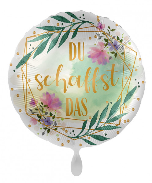 Floraler Du schaffst das Folienballon 45cm