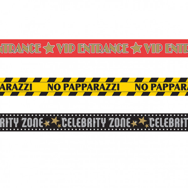 Hollywood Party Absperrband 9m Celebrity Zone 3-Teilig
