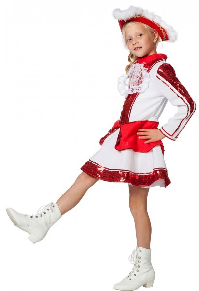 Rotes Funkenmarie Pailetten Kinderkostüm 2