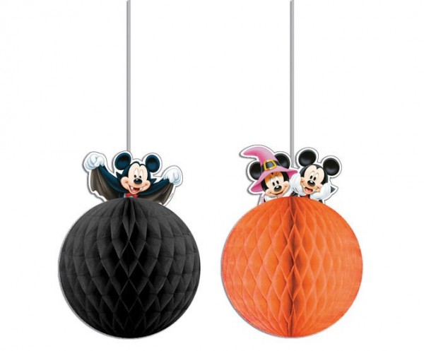 2 Mickey Mouse Halloween Wabenbälle 17cm