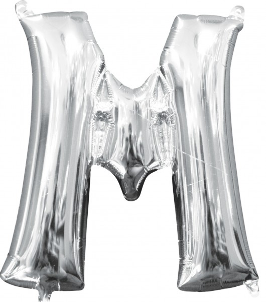 Mini Folienballon Buchstabe M silber 35cm