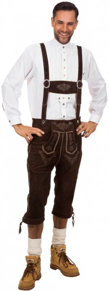 Kniebundlederhose Maximilian Dunkelbraun