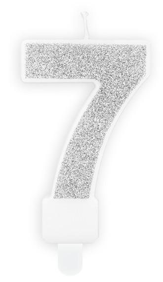Silberschimmer Tortenkerze 7