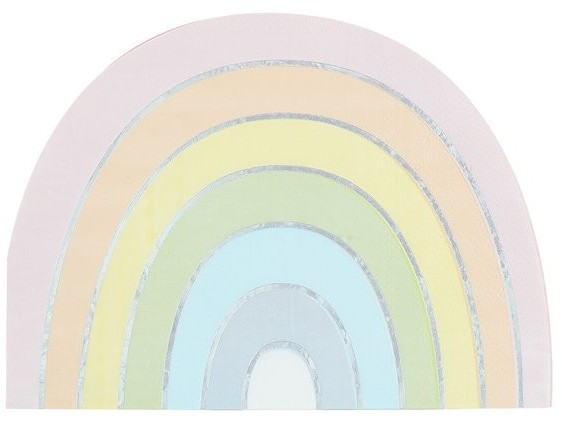 16 Pastell Regenbogen Servietten 33cm