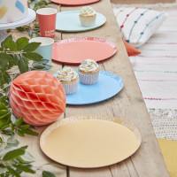 8 Eco Geburtstags-Pappteller 25cm bunt