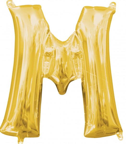 Mini Folienballon Buchstabe M gold 45cm