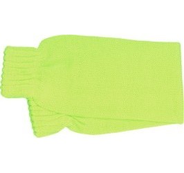 Neongröna stickade benvärmare