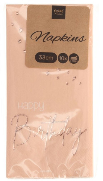 10 Rosy Blush Birthday Servietten 33cm 6